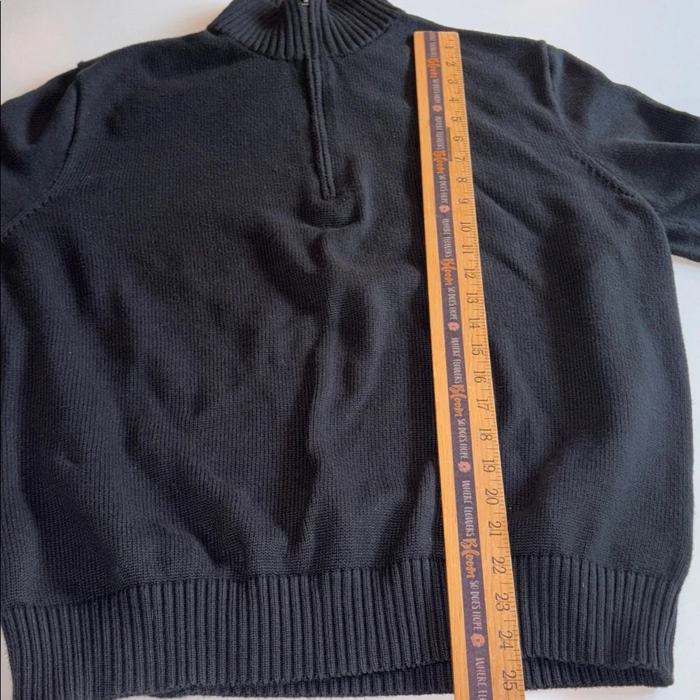 Polo Half-Zip Sweater Size XXL POLO Quarter zip Black Sweater with Purple Logo